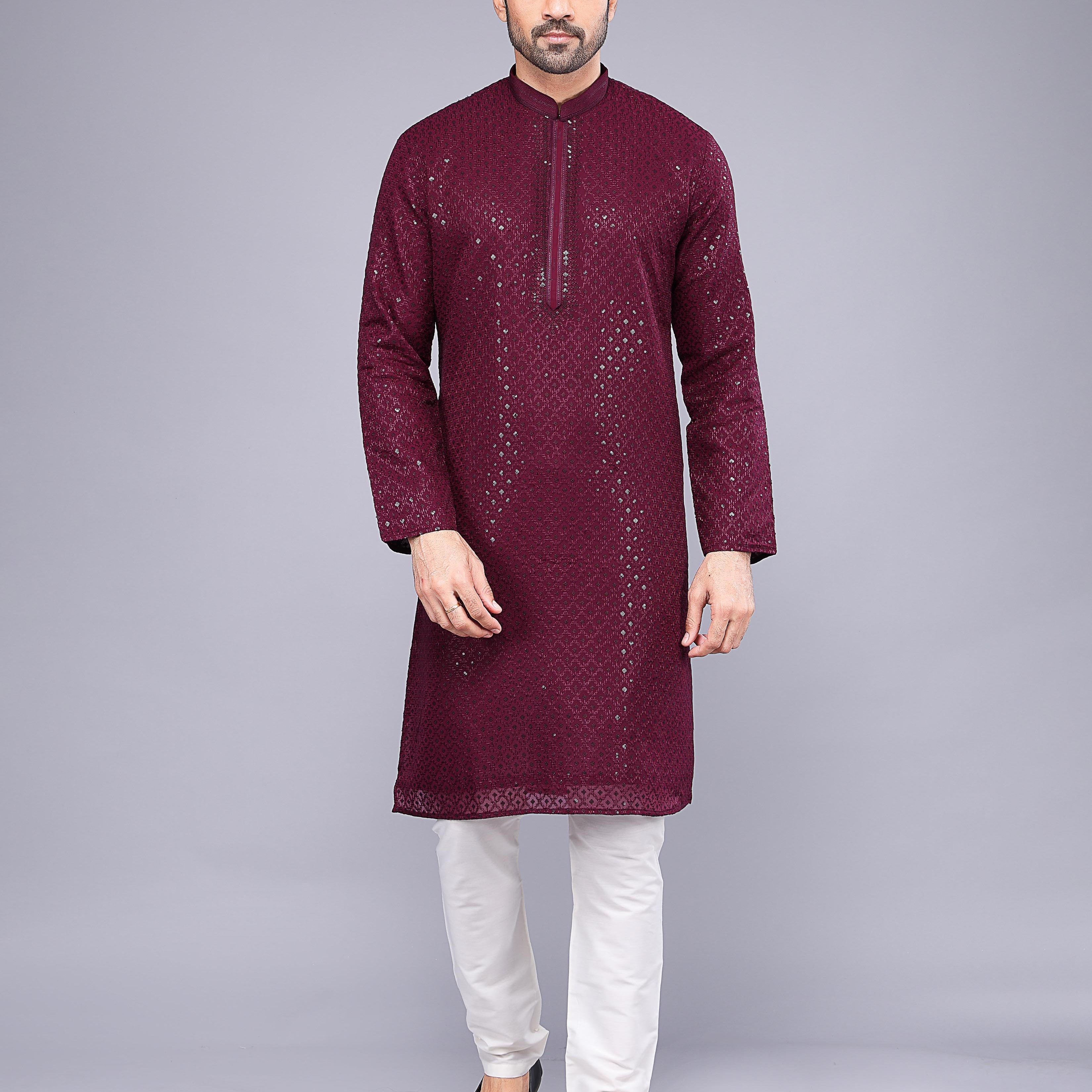 All Over Embroidery & Sequence Work Kurta Set