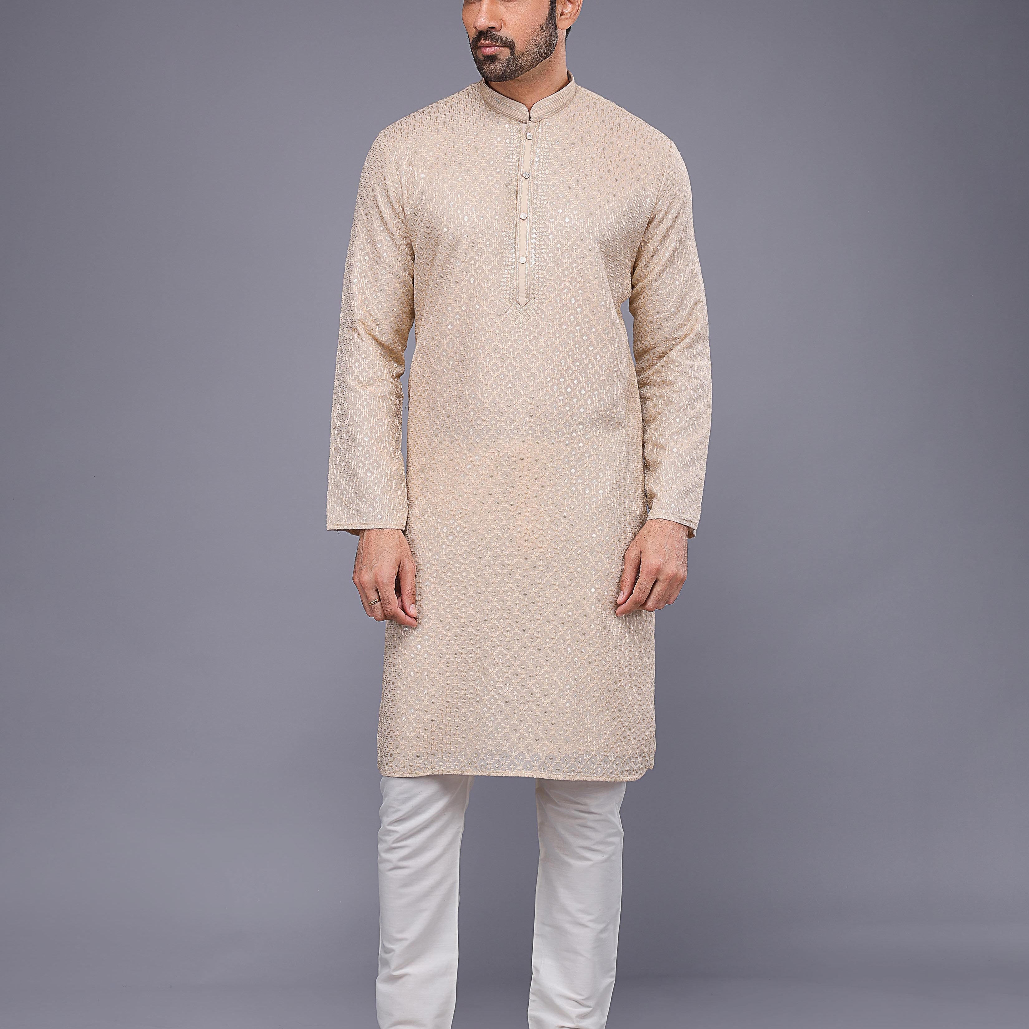 All Over Embroidery & Sequence Work Kurta Set