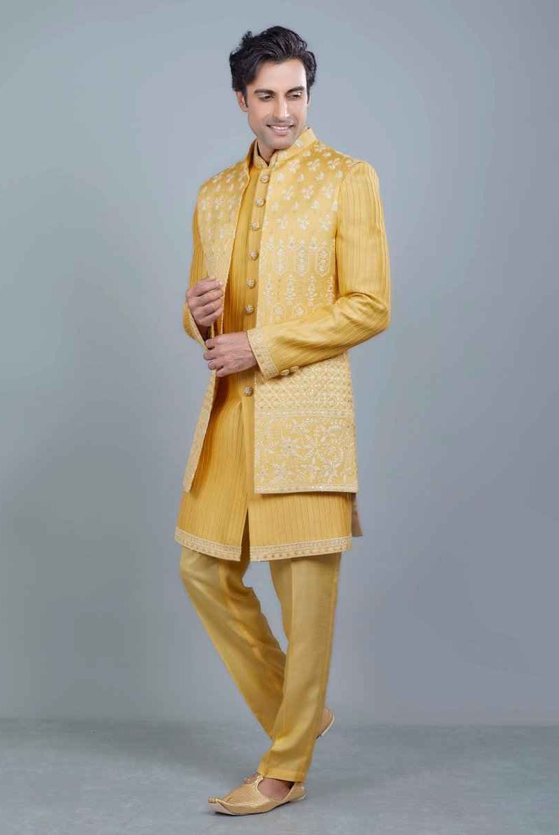 All Over Beautifully Crafted Embroidery Open Jakcet Style