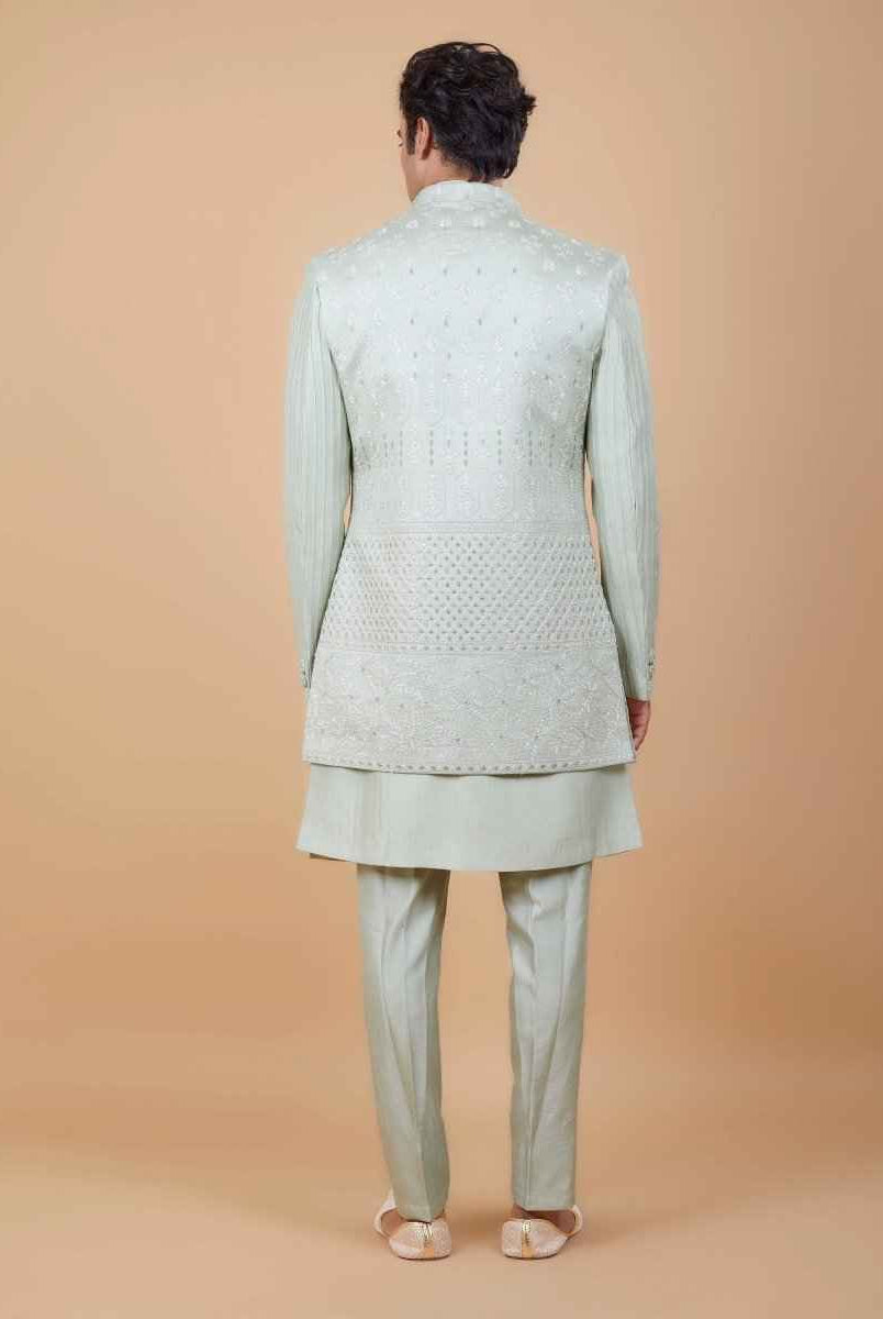 All Over Beautifully Crafted Embroidery Open Jakcet Style