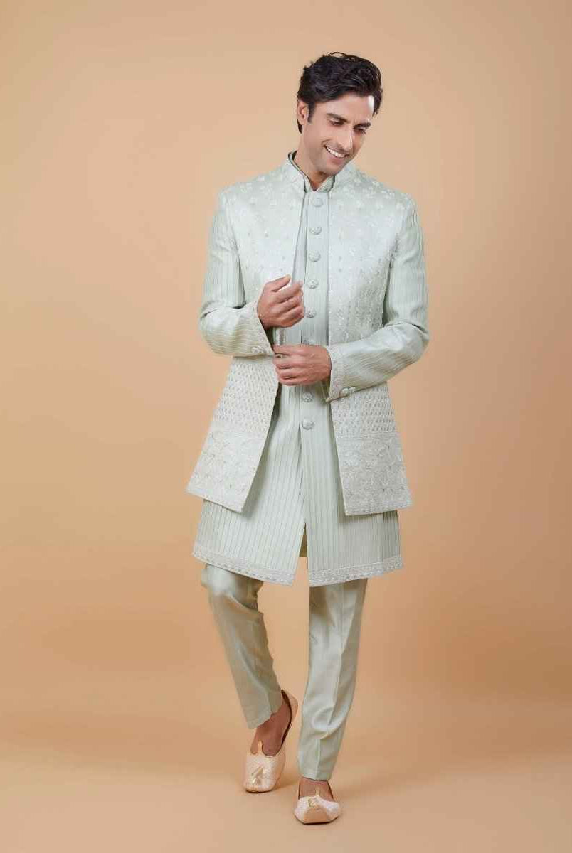 All Over Beautifully Crafted Embroidery Open Jakcet Style