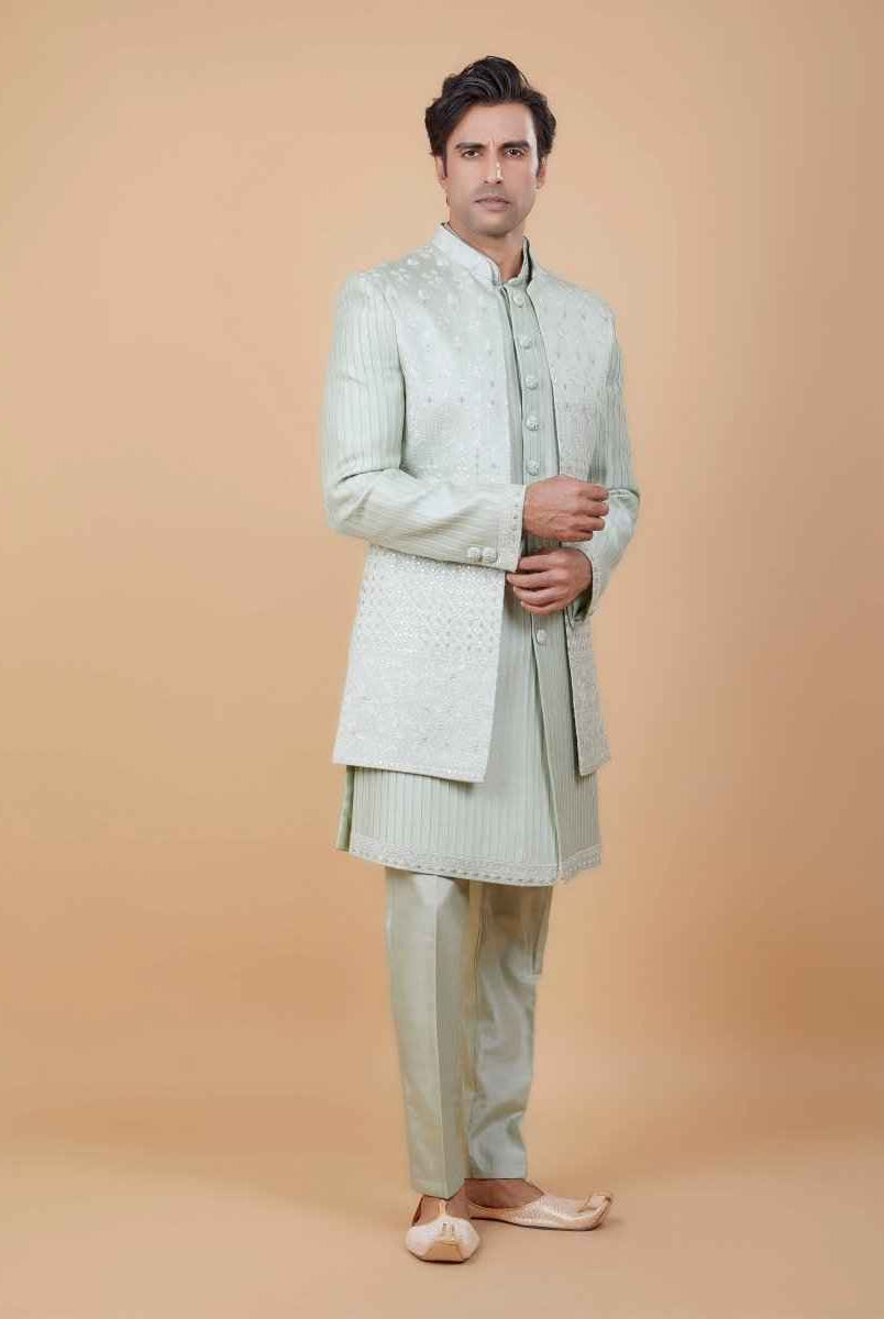 All Over Beautifully Crafted Embroidery Open Jakcet Style