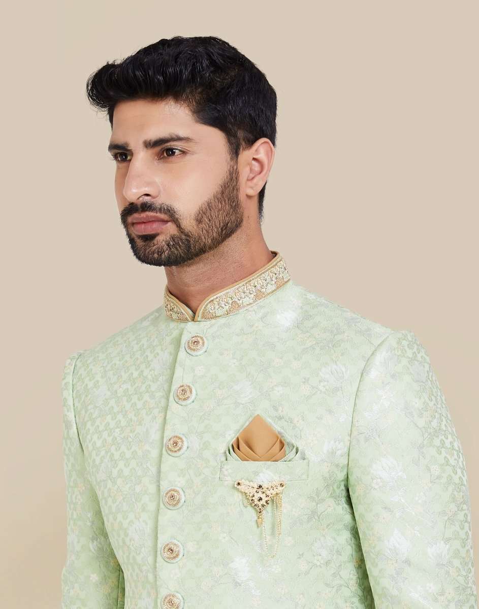 Brocade Jacquard Sherwani Set