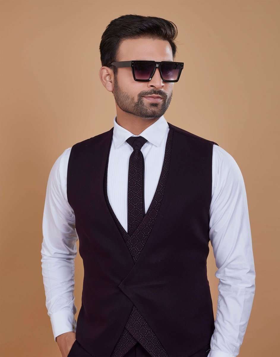 Stylish Maroon Designer Suit