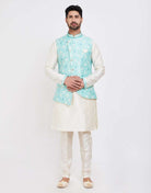 Self Brocade Kurtha Set
