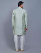 Jacquard Silver Motive Style Indo Western Style
