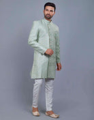 Jacquard Silver Motive Style Indo Western Style