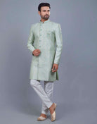 Jacquard Silver Motive Style Indo Western Style