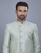 Jacquard Silver Motive Style Indo Western Style
