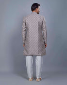 Self Brocade Semi Indo Pattern