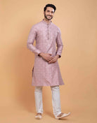 All Over Self Jacquard & Printed Kurta Set