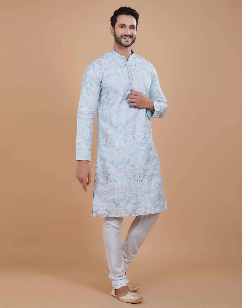 Floral Muti Color Embroidered Kurta Pajama