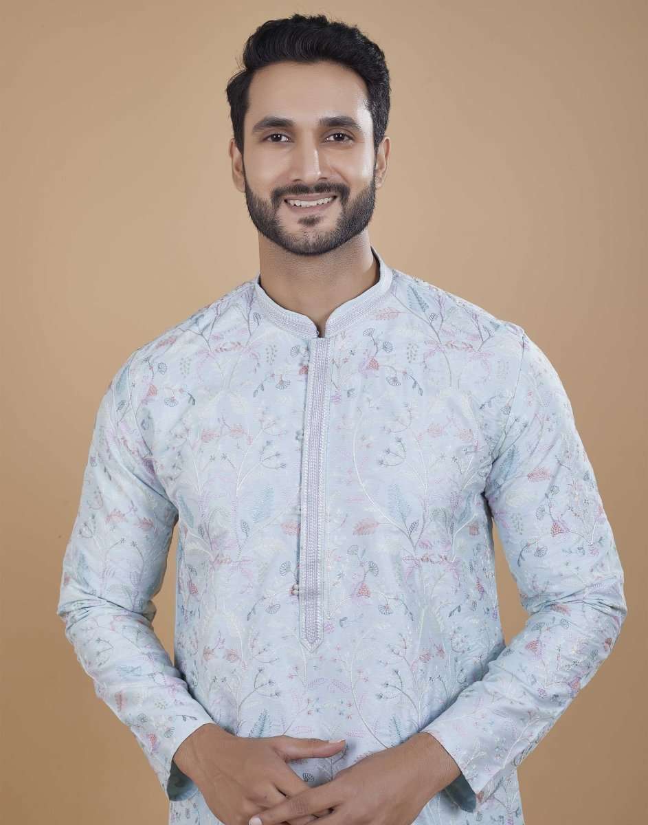Floral Muti Color Embroidered Kurta Pajama