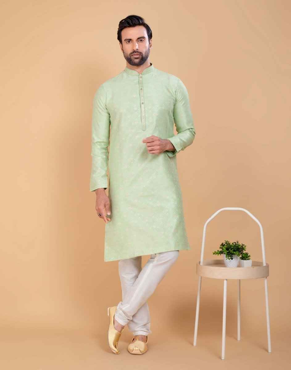 All Over Self Jacquard & Printed Kurta Set