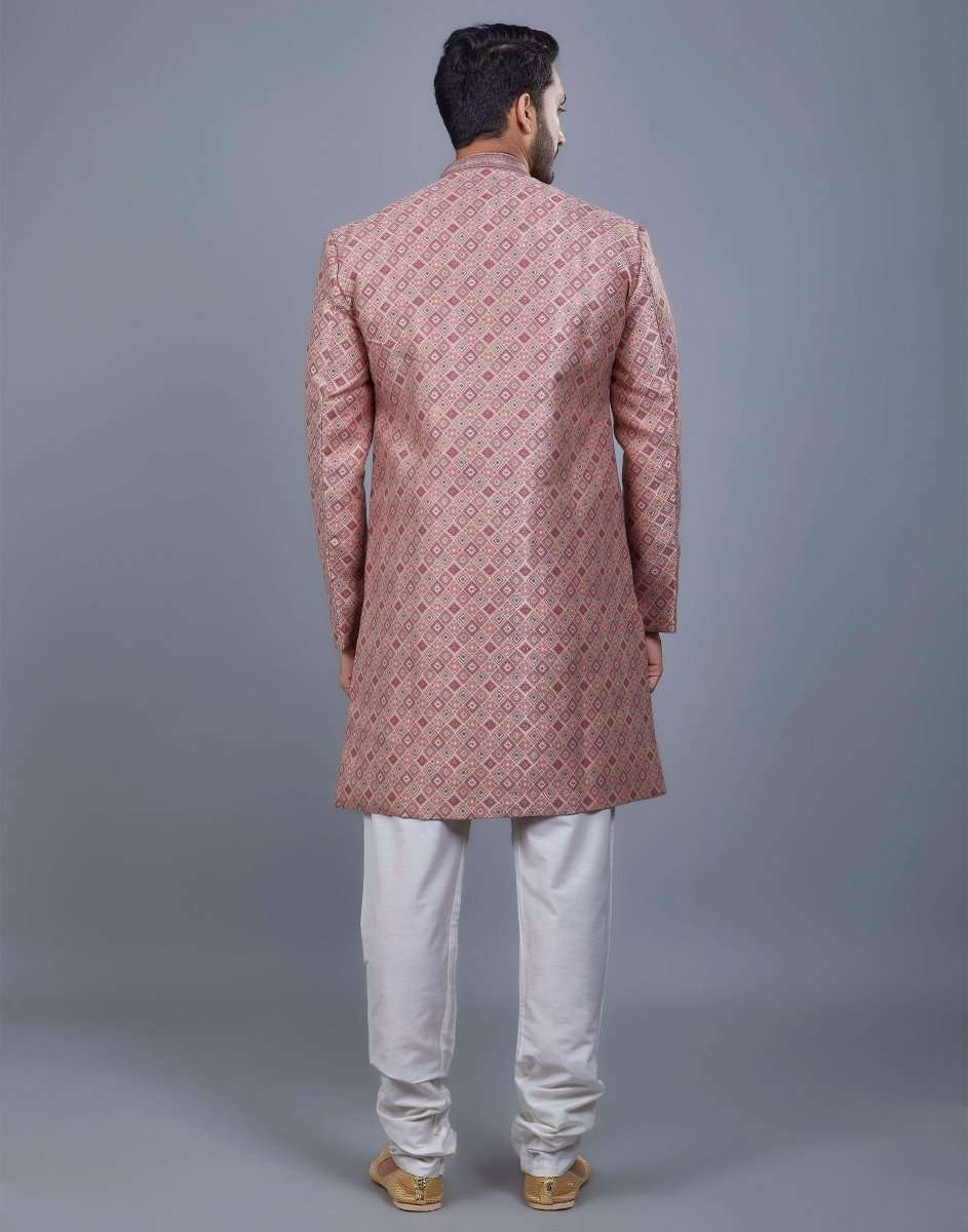 Self Brocade Semi Indo Pattern