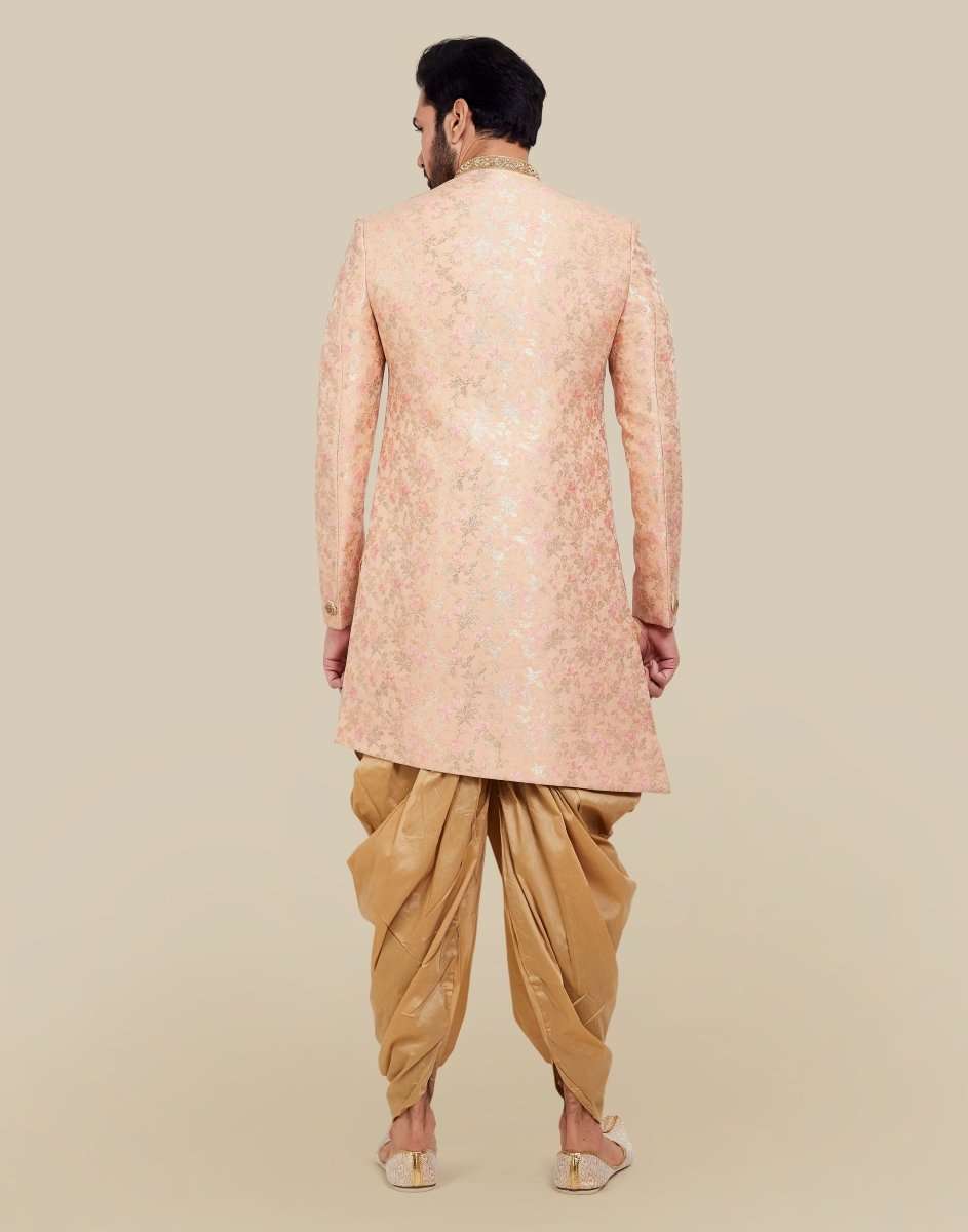 Self Highlighted Design Indo Western Sherwani