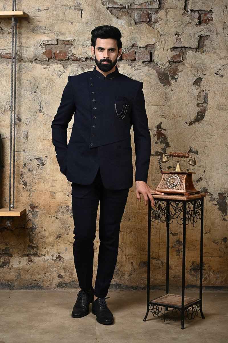 Navy Blue Stylish Bandhagala For Party Wear