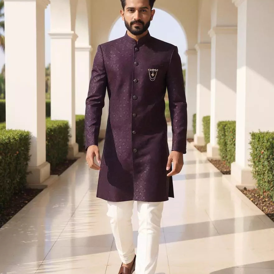 Windsor Wine Trellis Patterned Jacquard Semi-Indo