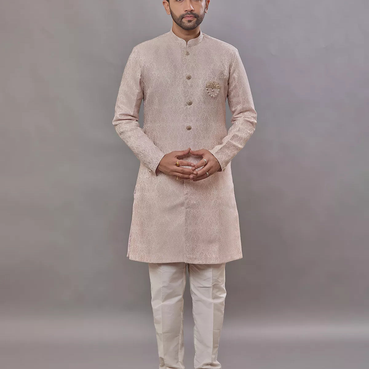 Onion Self Floral Weaving Jacquard Semi Indo