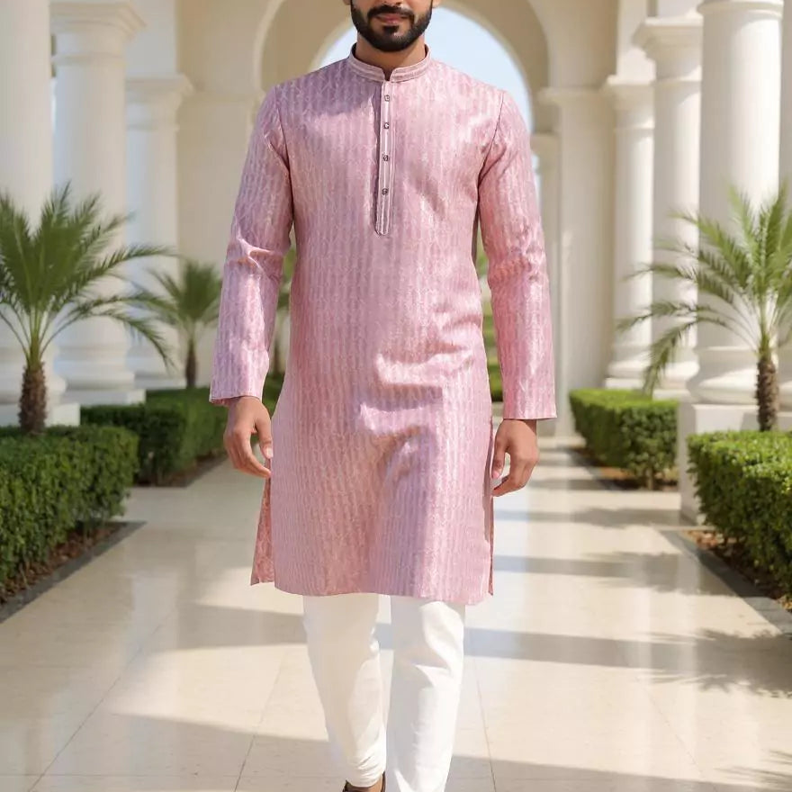 Jacquard Striped Sustainable Weaving Kurta Pyjama