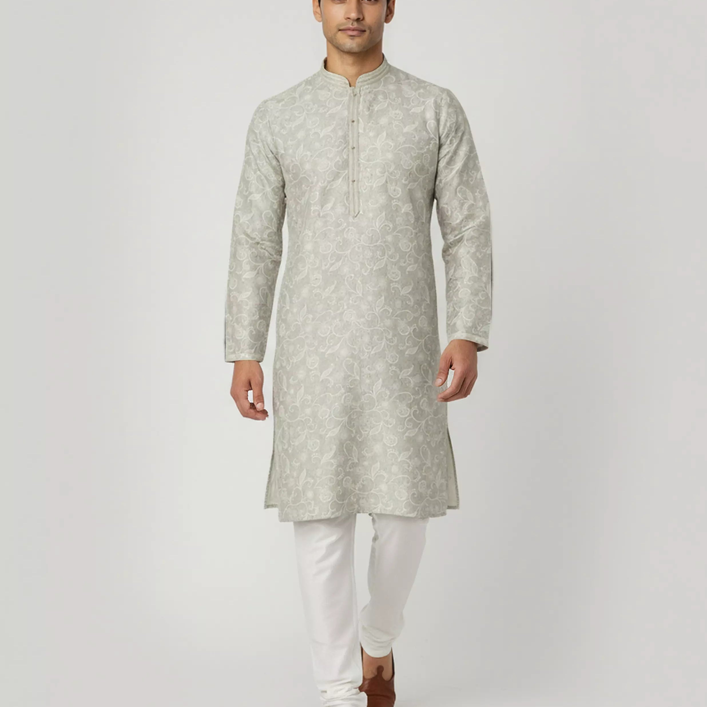 Bel Buti Patterned Jacquard Floral Kurta Pyjamas