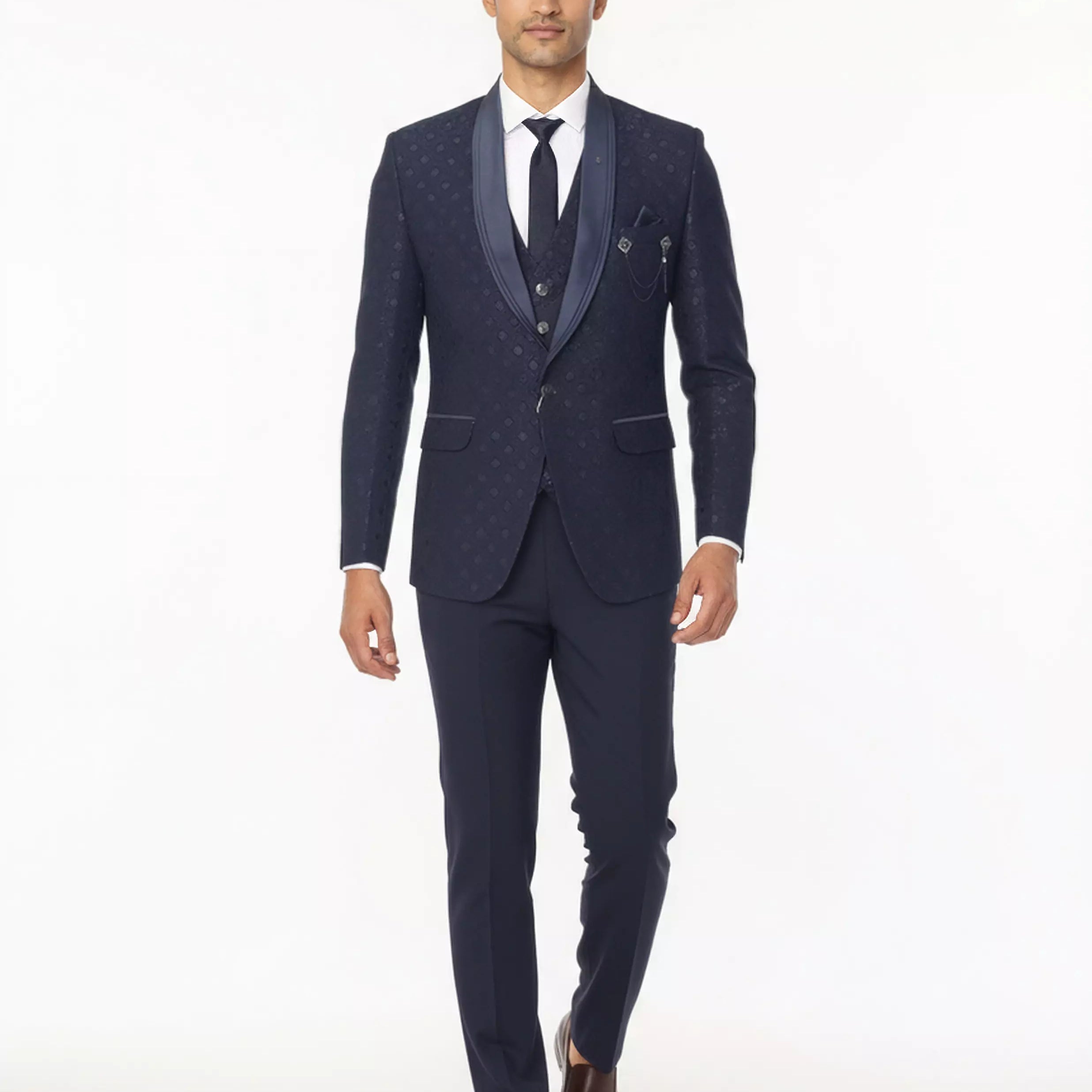 Jacquard Self Design Classy Designer Suit for Men