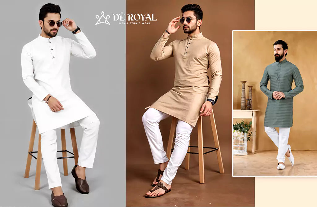 Men in Various Kurtas and Pajamas