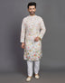 Elegant All Over Floral Print Cotton Men Kurta