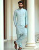Sky Blue Self Design Milky Silk Thread work Kurta Set