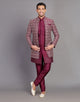 All Over Floral Raw Silk Embroidery work Open Jacket Style
