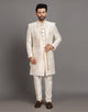 Elegant Floral Raw Silk Embroidery Work Indo Open Jacket Set