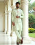Self Design Milky Silk Embellished work Kurta Set with mala