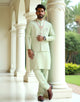 Self Design Milky Silk Embellished work Kurta Set with mala