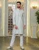 Pista Floral Design Thread Embroidery work Kurta Pyjama Set