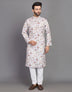 Cotton Leaf & Birds Printed Party Wear Style Kurta Men