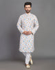 Stylish Floral with Animal Print Cotton Men Kurta