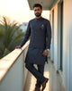 All Over Sequence work Black Self Design Raw Silk Kurta Set