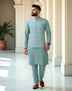Light Green Floral Milky Silk Sequence Design Kurta Jacket Set