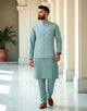 Light Green Floral Milky Silk Sequence Design Kurta Jacket Set