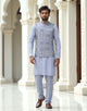 All Over Floral Giza Cotton Thread Embroidery Work Kurta Jacket Set