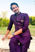 Violet Sequence Kurta Jacket Set