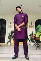 Violet Sequence Kurta Jacket Set