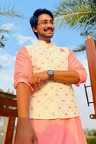 Blush Pink Brocade Design Kurta Jacket