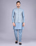 Silk Kurta & Stylish Sequence with Embroidery Work Jacket Set