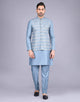 Silk Kurta & Stylish Sequence with Embroidery Work Jacket Set