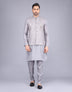 Stylish Floral Thread Embroidery Floral Milky Silk Kurta Jacket Set
