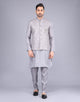 Stylish Floral Thread Embroidery Floral Milky Silk Kurta Jacket Set