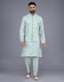 Self Design Milky Silk Embellished work Kurta Set with mala