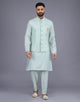 Self Design Milky Silk Embellished work Kurta Set with mala