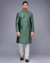 Soft Silk All Over Floral Self Design Thread Work Kurta Set